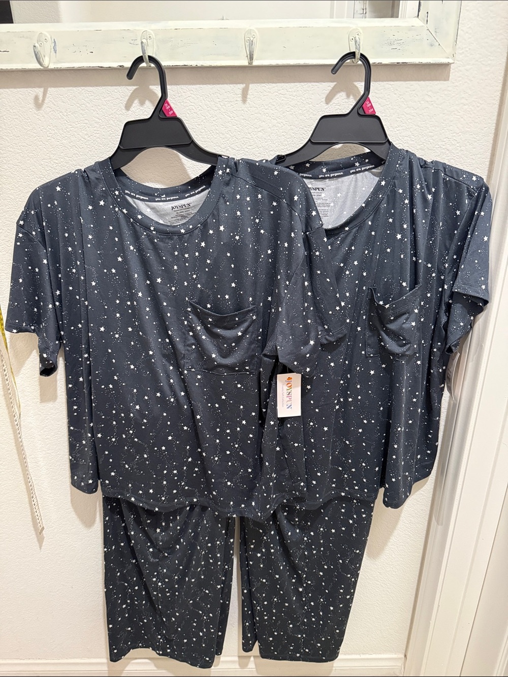 Womens Star Print Pajama Set - Navy set of 2